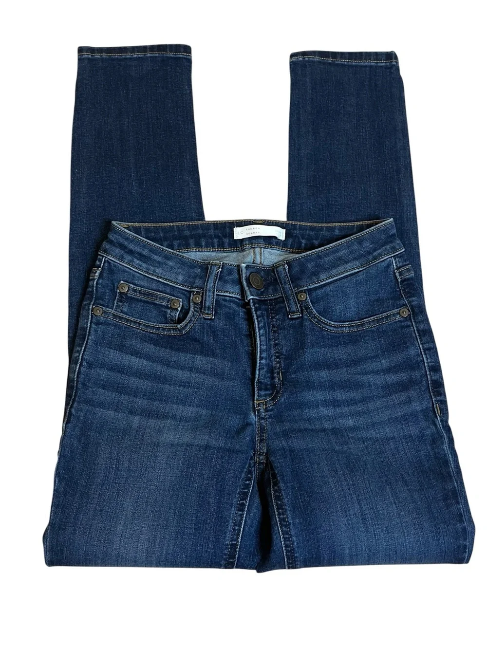 LC Lauren Conrad Dark Blue Straight Leg Jeans Sz 4